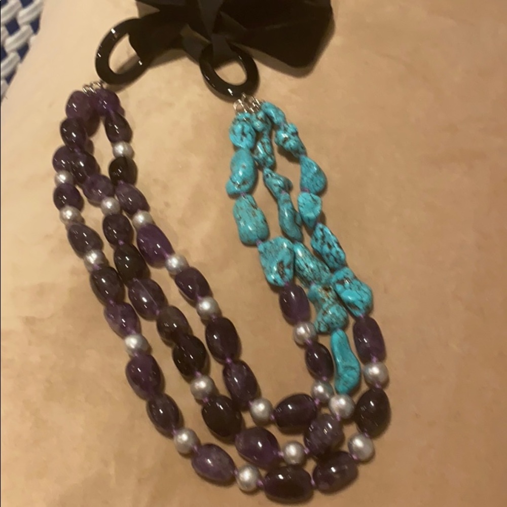Turquoise &  amethyst necklace❤️